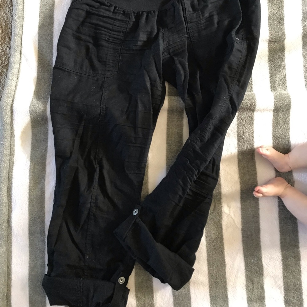 Motherhood maternity large black twill cargo pants